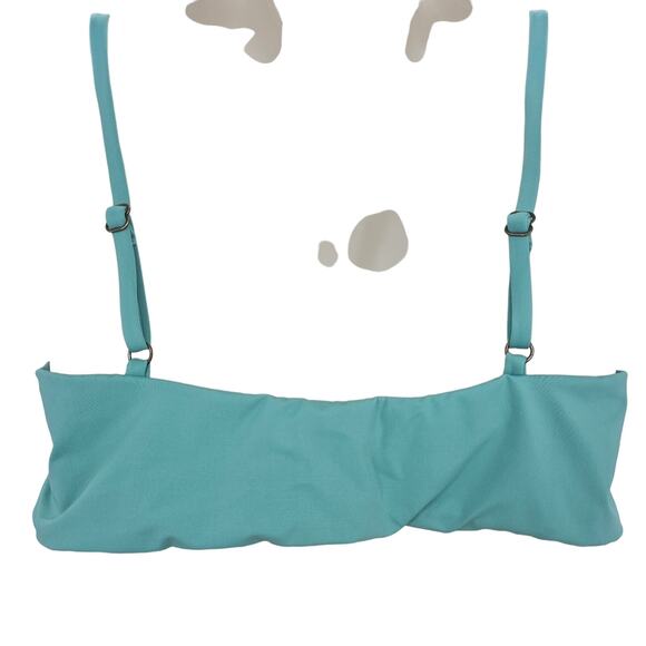 Andie Swim Womans size L The Newport Bikini Top in Lagoon Green Bandeaux NEW - Picture 3 of 7